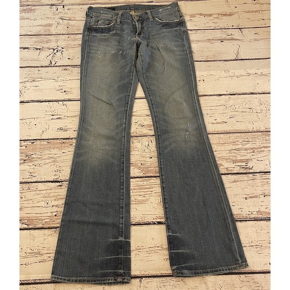 Citizens Of Humanity‎ Women's Ingrid Flare Ditsy Size 27 Inseam 33" Blue Jeans